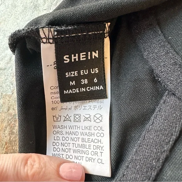 Shein Asymmetrical Hem Bustier Cami Top NWOT Size Medium Black - Picture 7 of 8